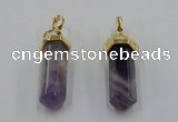 NGP5029 8*30mm sticks amethyst gemstone pendants wholesale