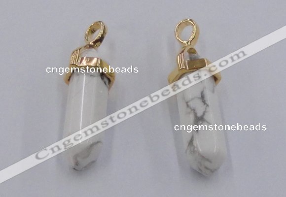 NGP5030 8*30mm sticks white howlite gemstone pendants wholesale