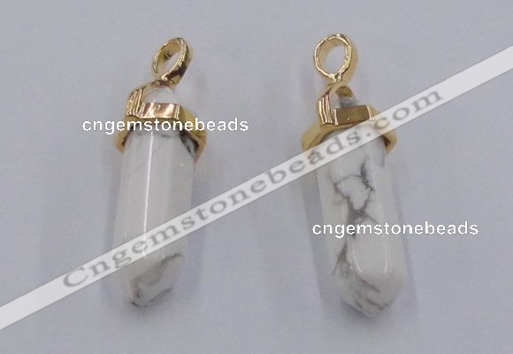 NGP5030 8*30mm sticks white howlite gemstone pendants wholesale