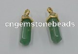 NGP5034 8*30mm sticks green aventurine pendants wholesale