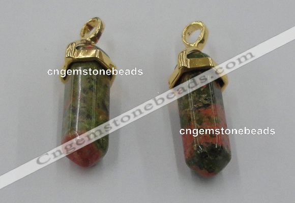 NGP5039 8*30mm sticks unakite gemstone pendants wholesale