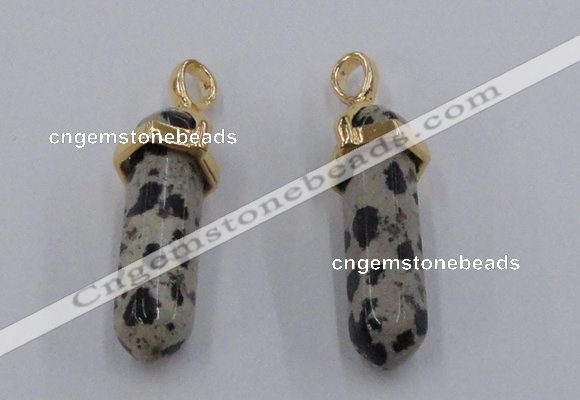 NGP5045 8*30mm sticks dalmatian gemstone pendants wholesale