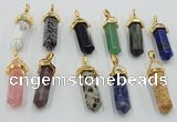 NGP5048 8*30mm sticks mixed gemstone pendants wholesale