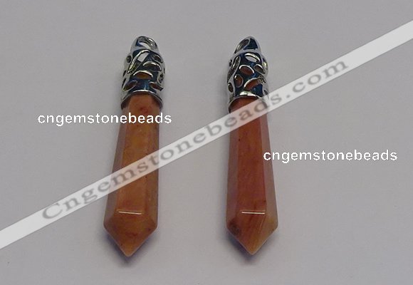 NGP5416 10*65mm sticks red aventurine pendants wholesale