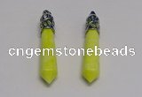 NGP5417 10*65mm sticks lemon jade gemstone pendants wholesale