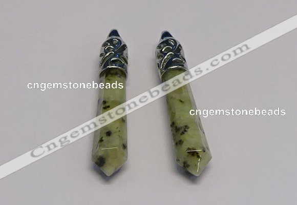 NGP5419 10*65mm sticks kiwi jasper pendants wholesale