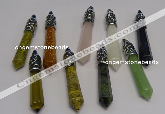 NGP5434 10*65mm sticks mixed gemstone pendants wholesale