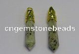 NGP5445 10*65mm sticks kiwi jasper pendants wholesale