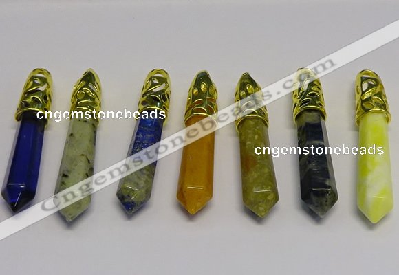 NGP5448 10*65mm sticks mixed gemstone pendants wholesale