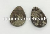 NGP5502 35*55mm flat teardrop rainforest agate pendants wholesale