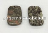 NGP5503 35*55mm rectangle rainforest agate pendants wholesale