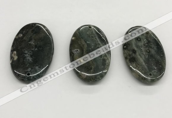 NGP5514 30*50mm oval ocean agate pendants wholesale