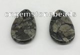 NGP5529 35*55mm flat teardrop grey opal gemstone pendants