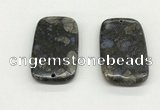 NGP5530 35*55mm rectangle grey opal gemstone pendants