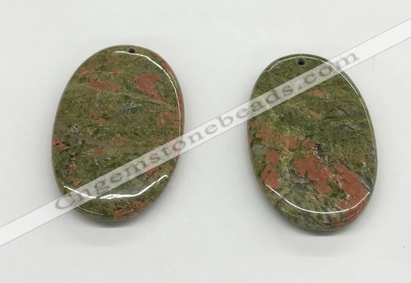 NGP5532 35*55mm oval unakite gemstone pendants wholesale