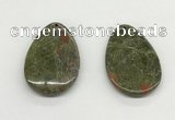 NGP5533 35*55mm flat teardrop unakite gemstone pendants