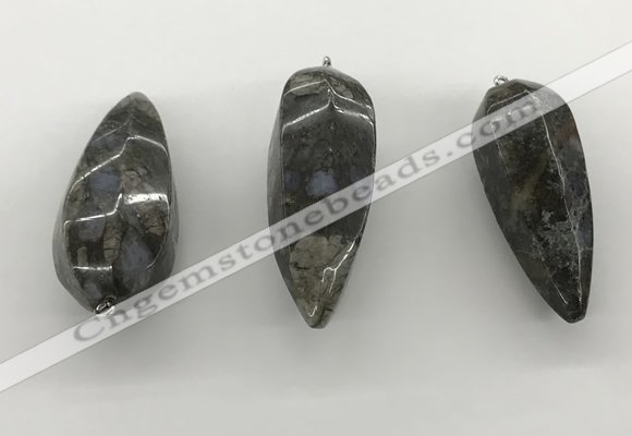 NGP5557 14*40mm - 23*58mm teardrop grey opal pendants