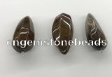 NGP5564 14*40mm - 23*58mm teardrop iron tiger pendants wholesale