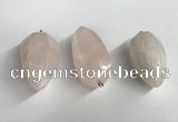NGP5566 18*40mm - 23*58mm teardrop rose quartz pendants