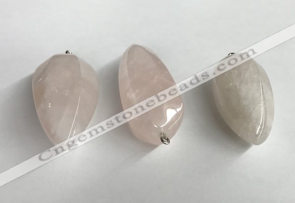 NGP5566 18*40mm - 23*58mm teardrop rose quartz pendants