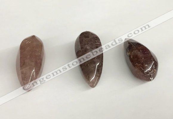 NGP5569 18*40mm - 23*58mm teardrop strawberry quartz pendants