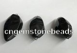 NGP5573 18*40mm - 23*58mm teardrop black agate pendants