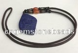 NGP5626 Lapis lazuli marquise pendant with nylon cord necklace