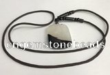 NGP5664 Agate rectangle pendant with nylon cord necklace