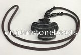 NGP5682 Agate flower pendant with nylon cord necklace
