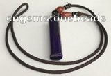 NGP5704 Agate tube pendant with nylon cord necklace