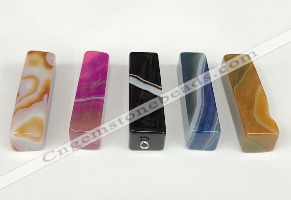 NGP5720 12*52mm cuboid agate gemstone pendants wholesale