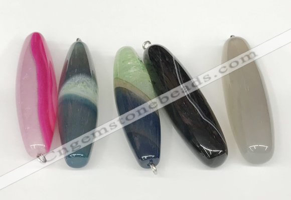 NGP5723 15*57mm rice agate gemstone pendants wholesale