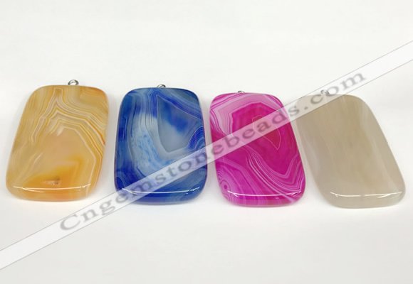 NGP5727 30*50mm rectangle agate pendants wholesale