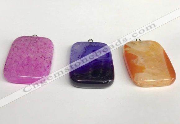 NGP5728 30*40mm rectangle agate pendants wholesale