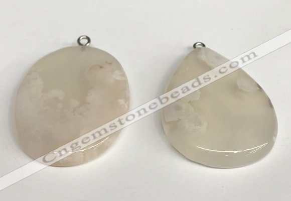 NGP5735 30*40mm freeform sakura agate pendants wholesale