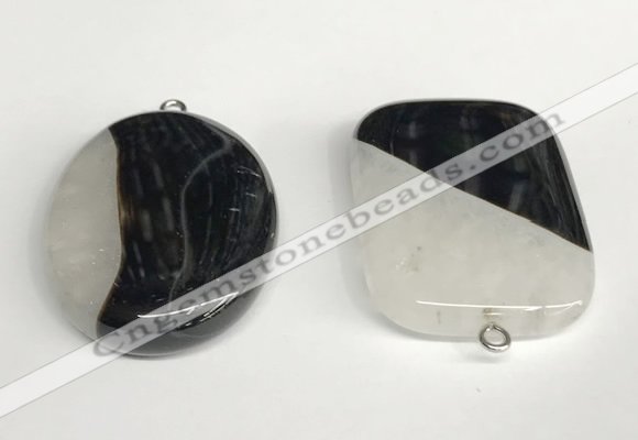 NGP5741 30*40mm freeform agate gemstone pendants wholesale