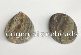 NGP5748 30*40mm flat teardrop rainforest agate pendants