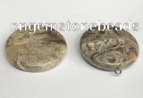 NGP5749 35mm flat round rainforest agate pendants wholesale