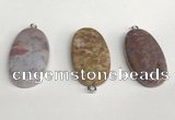 NGP5751 20*40mm oval agate gemstone pendants wholesale