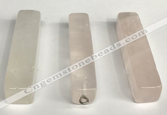 NGP5765 12*52mm cuboid rose quartz pendants wholesale