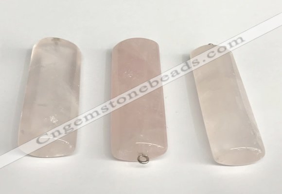 NGP5769 18*55mm - 20*58mm flat tube rose quartz pendants wholesale