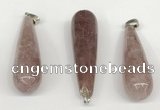 NGP5773 15*55mm teardrop strawberry quartz pendants