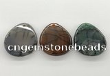 NGP5785 35*45mm flat teardrop agate pendants wholesale