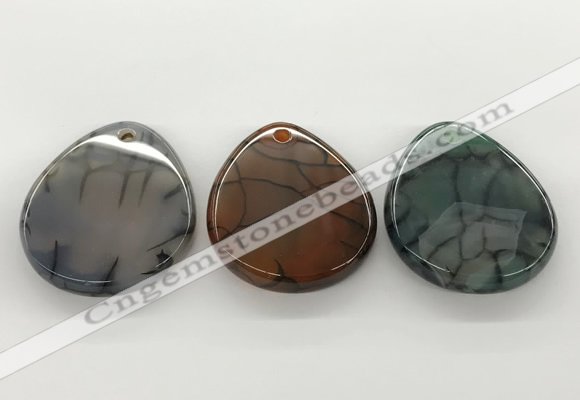 NGP5785 35*45mm flat teardrop agate pendants wholesale