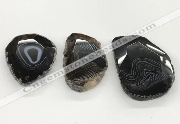 NGP5788 30*55mm - 45*65mm faceted freeform agate slab pendants