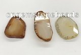 NGP5791 25*35mm - 35*55mm faceted freeform agate slab pendants