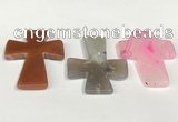 NGP5812 40*55mm cross agate gemstone pendants wholesale