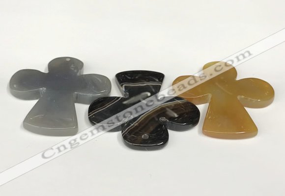 NGP5813 52*55mm cross agate gemstone pendants wholesale