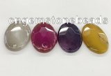 NGP5820 32*50mm faceted oval agate gemstone pendants wholesale