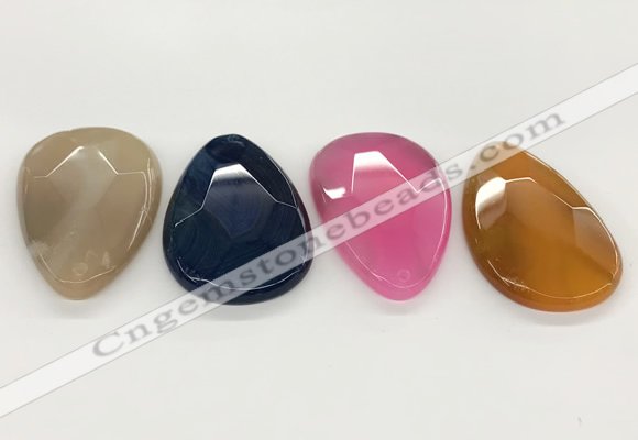 NGP5821 32*50mm faceted oval agate gemstone pendants wholesale